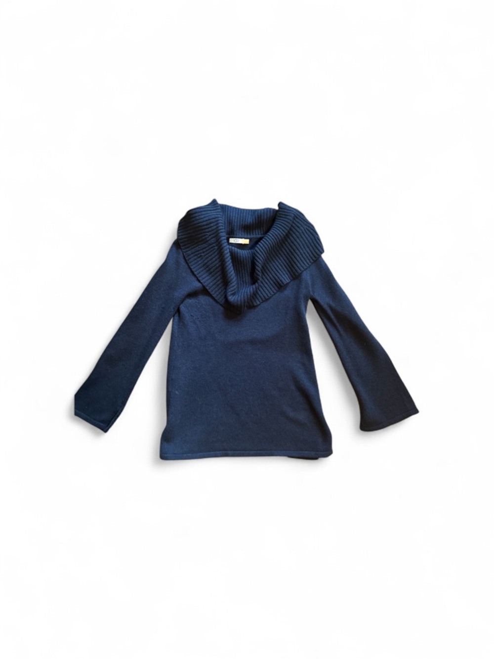 UGG Off-the-Shoulder Foldover Ribbed Sweater - Navy Blue - Picture 4 of 5